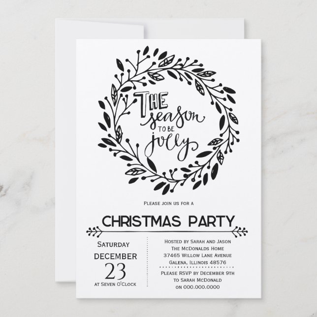 Rustic Christmas Invitation (Front)