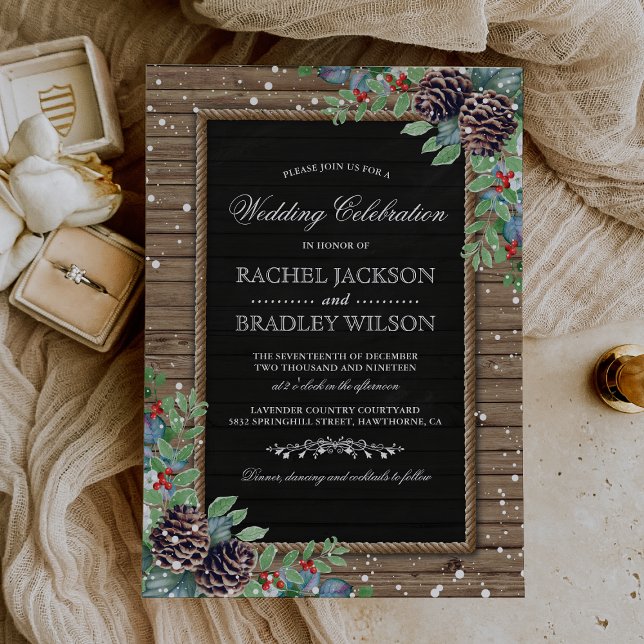 Rustic Christmas Invites | Winter Wedding (Creator Uploaded)