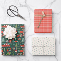 Rustic Christmas Lake Life Camping Red & Green
