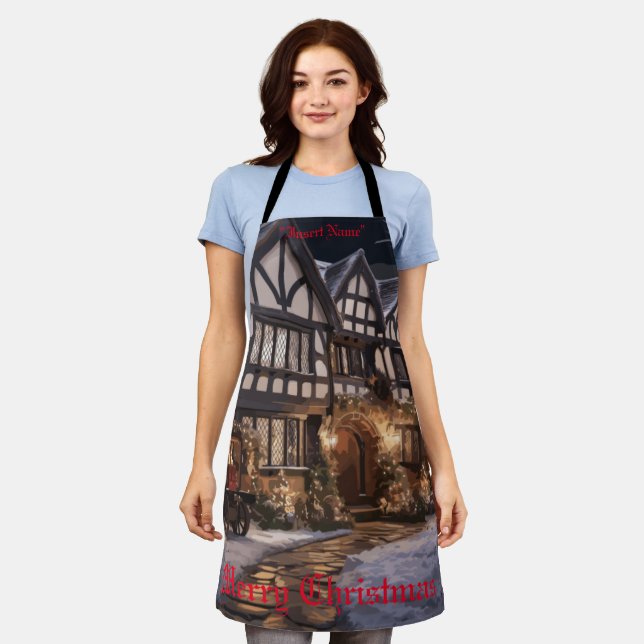 Rustic Christmas Magic Apron (Worn)