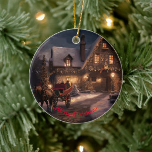 Rustic Christmas Magic Ceramic Tree Decoration