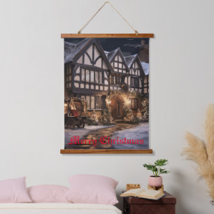 Rustic Christmas Magic Hanging Tapestry