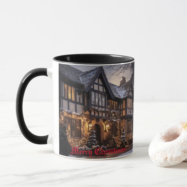 Rustic Christmas Magic Mug (With Donut)