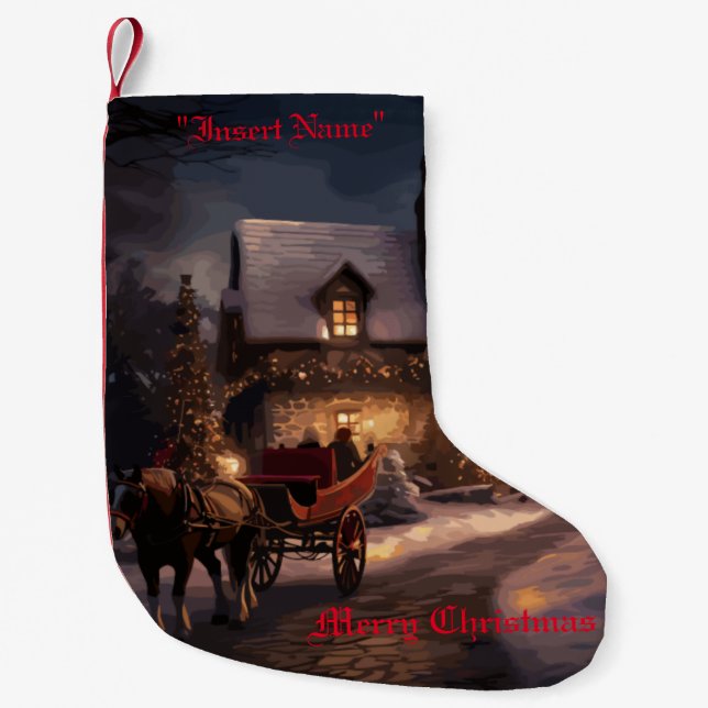 Rustic Christmas Magic Small Christmas Stocking (Front)