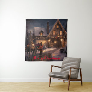 Rustic Christmas Magic Tapestry