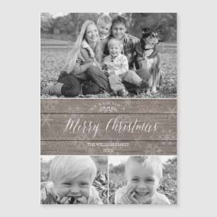 Rustic Christmas-Magnetic Photo Card