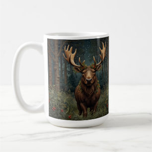 Rustic Christmas moose deer boho woodland forest Coffee Mug