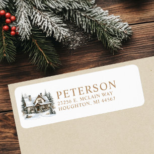 Rustic Christmas New Home Return Address