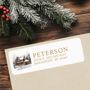 Rustic Christmas New Home Return Address