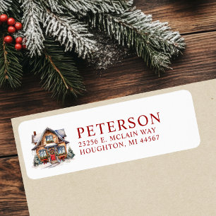Rustic Christmas New Home Return Address