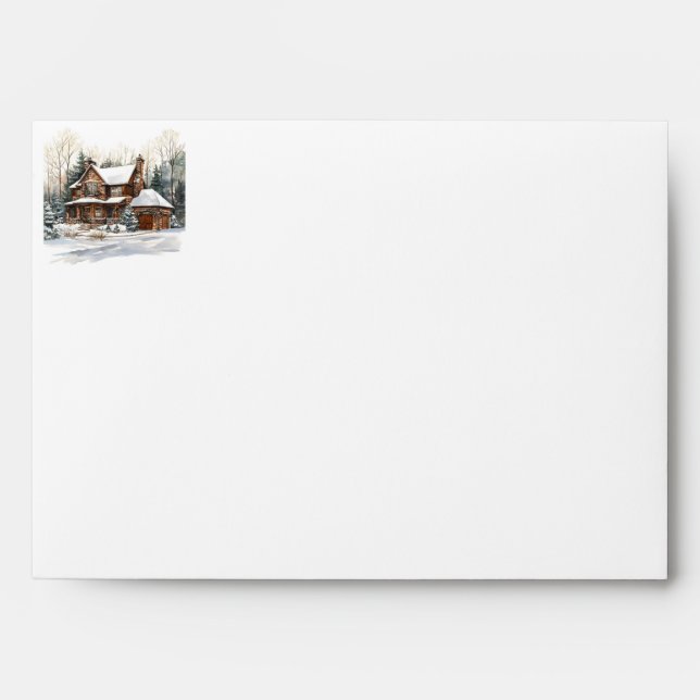 Rustic Christmas New Home Return Address Envelope (Front)