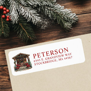 Rustic Christmas New Home Return Address Labels