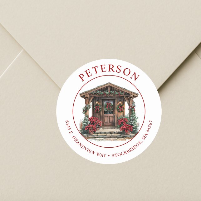 Rustic Christmas New Home Return Address Labels (Creator Uploaded)