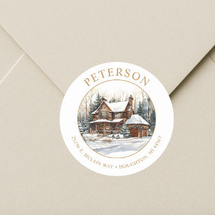 Rustic Christmas New Home Return Address Labels