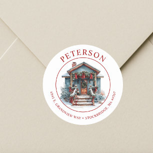 Rustic Christmas New Home Return Address Labels