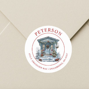 Rustic Christmas New Home Return Address Labels