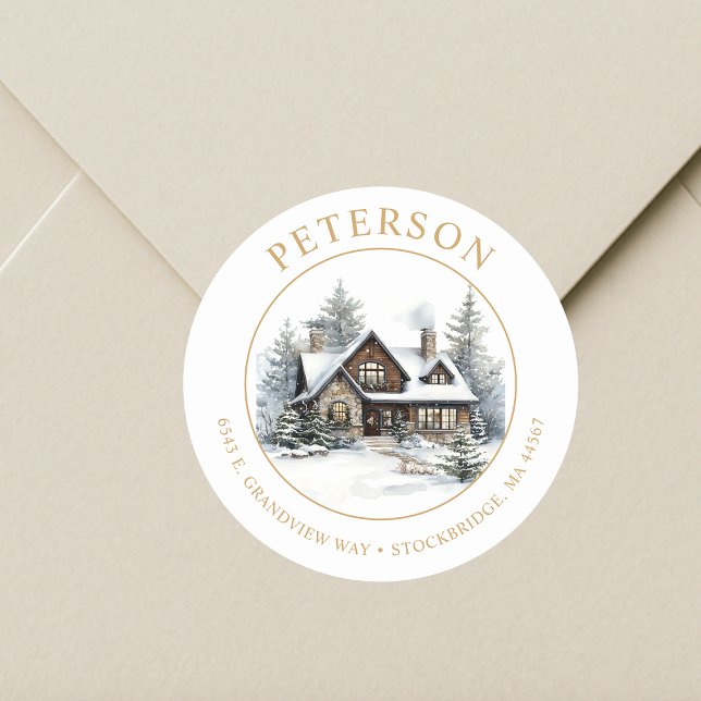 Rustic Christmas New Home Return Address Labels (Creator Uploaded)