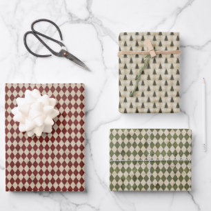 Rustic Christmas Olive Green Wrapping Paper