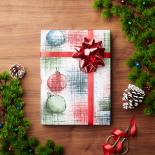 Rustic Christmas Ornament Wrapping Paper