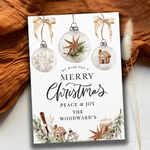 Rustic Christmas Ornaments  Holiday Card