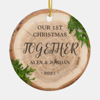 Rustic Christmas - Our 1st Christmas Together Ceramic Tree Decoration