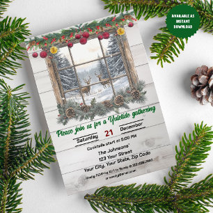 Rustic Christmas Party Invitation