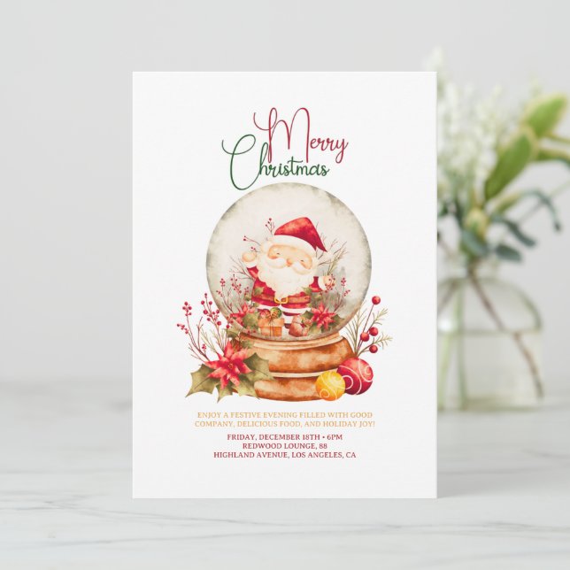 Rustic Christmas Party Invitation (Standing Front)