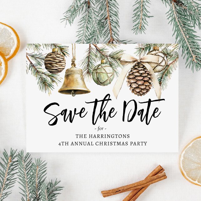 Rustic Christmas Party Save the Date Postcard (Creator Uploaded)