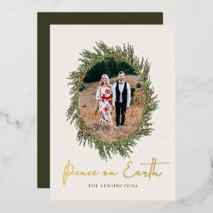 Rustic Christmas Peace on Earth Holiday Photo