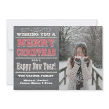 Rustic Christmas Photo Cards Red