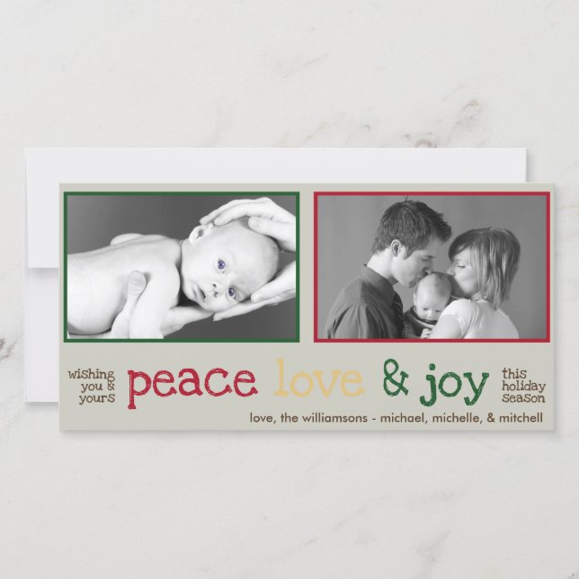 Rustic Christmas Photocards (Grey) Holiday Card (Front)