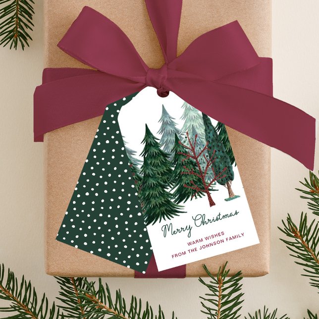 Rustic Christmas Pine Tree  Gift Tags (Rustic Christmas Pine Tree Gift Tags)