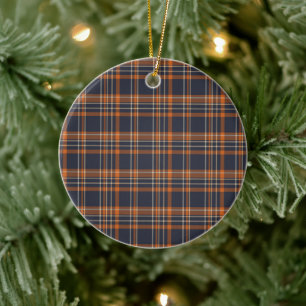 Rustic Christmas plaid Ceramic Tree Decoration