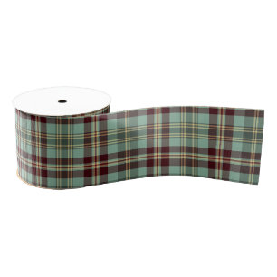 Rustic Christmas plaid tartan pattern Grosgrain Ribbon