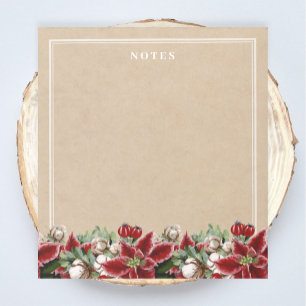 Rustic Christmas Poinsettia Notepad