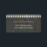 Rustic Christmas Potluck Chalkboard String Lights Label<br><div class="desc">Rustic Christmas Potluck Chalkboard String Lights. A colourful and joyful design to invite your friend to celebrate the season! Use Customise tool to add your Ifo,  make changes. For matching items,  please,  visit my Christmas Potluck Collection.</div>