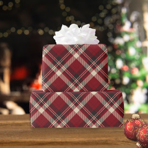 Rustic Christmas Red Green Gingham Plaid Gift Wrapping Paper