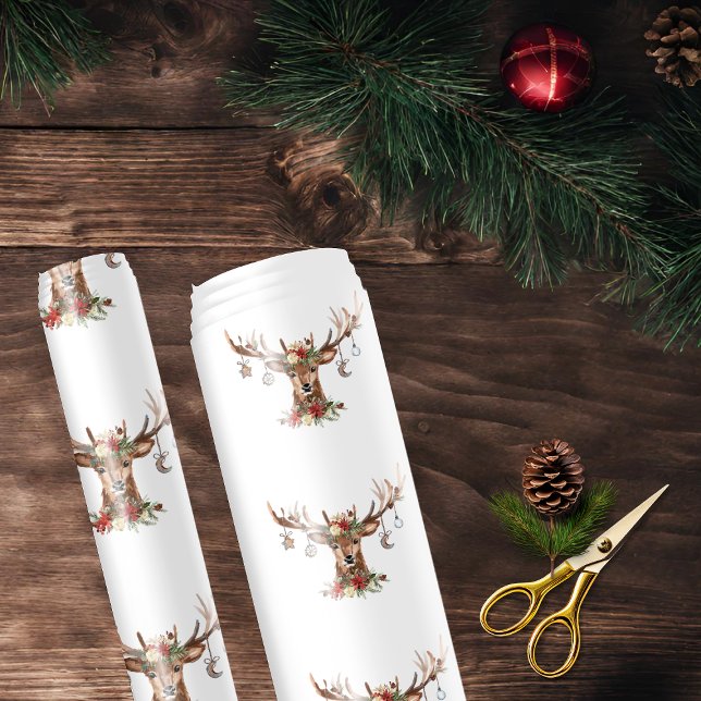 Rustic Christmas Reindeer Antler Ornaments Wrapping Paper (Rustic Christmas Reindeer Antler Ornaments Wrapping Paper)