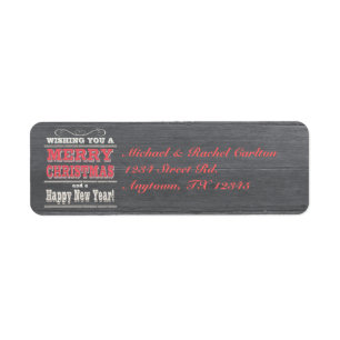 Rustic Christmas Return Address Labels Red