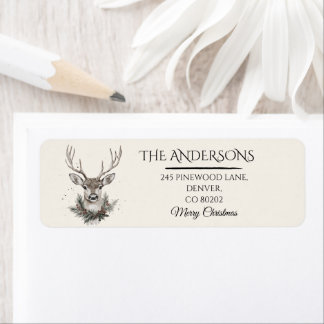 Rustic Christmas Return Address Labels | Stickers