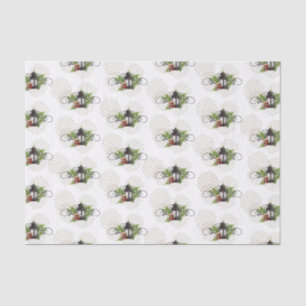 Rustic Christmas Scene Lantern Tissue Paper