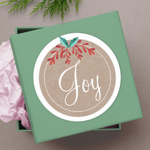 Rustic Christmas Sticker - Joy