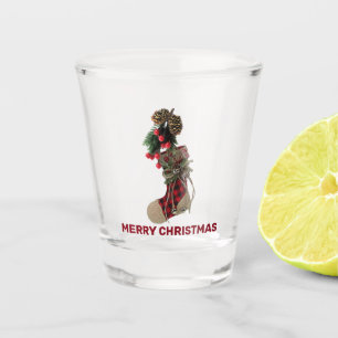 Rustic Christmas Stocking Shot glass