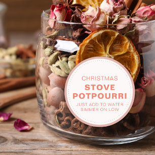 Rustic Christmas Stove Potpourri Classic Round Sticker