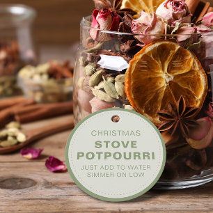 Rustic Christmas Stove Potpourri Favour Tags