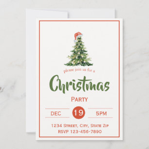 Rustic Christmas Tree Holiday Invitation Farmhou