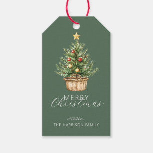 Rustic Christmas Tree Personalised Photo Gift Tags