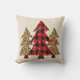 Rustic Christmas Tree Pillow in Buffalo Plaid