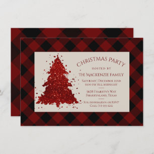 Rustic Christmas Tree   Red Buffalo Plaid Holiday