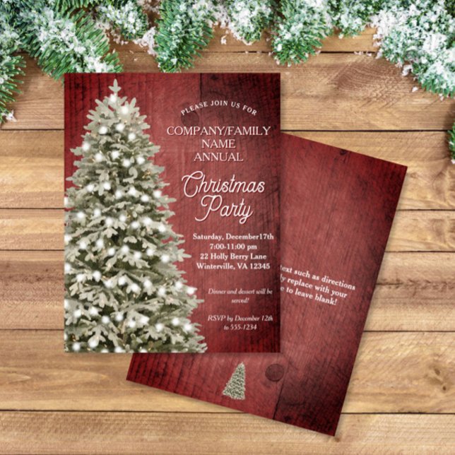 Rustic Christmas Tree Red Holiday Party Budget (Creator Uploaded)